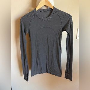 Lululemon swiftly tech long sleeve shirt thin striped size small